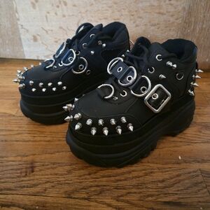 Studded Black Platform Shoes for Women